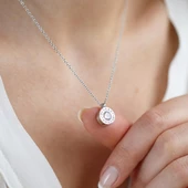 Bvlgr Modeli Zirkon Taşlı Gümüş Kolye thumbnail 3