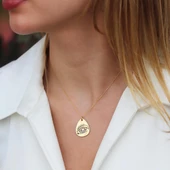 Damla Göz Gold Kaplama Gümüş Kolye thumbnail 3