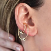 Hareketli Halkalı Gold Kaplama Ear Cuffs Kıkırdak Küpe thumbnail 1