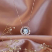 Prenses Model Baget Taşlı Rose Gold Kaplama Gümüş Kolye thumbnail 2