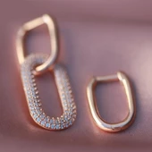 Apm Monaco Modeli Beyaz Zirkon Taşlı Rose Gold Kaplama Gümüş Küpe thumbnail 1