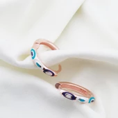 Fortuna Modeli Rose Gold Kaplama Halka Gümüş Küpe thumbnail 3