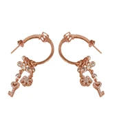 Melek Figürlü Rose Gold Kaplama Gümüş Charm Küpe thumbnail 4