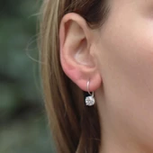 Tek Taş Klipsli Gümüş Küpe thumbnail 3