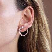 Damla Tasarım Rose Gold Kaplama Gümüş Küpe thumbnail 1