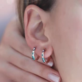 Fortuna Modeli Rose Gold Kaplama Halka Gümüş Küpe thumbnail 2