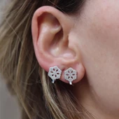 Kar Tanesi Zirkon Taşlı Gümüş Küpe thumbnail 2