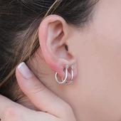 Tek Taş Salyangoz Gümüş Küpe thumbnail 3