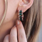 Peridot Taşlı Rose Gold Kaplama Gümüş Küpe thumbnail 1