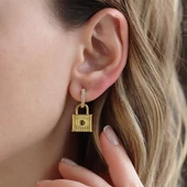 Kilit Gümüş Küpe thumbnail 1