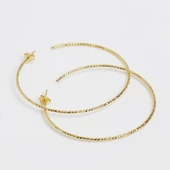 Gold Kaplama Gümüş Halka Küpe thumbnail 4