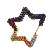 3 Boyutlu Gökkuşağı Yıldız Gümüş Küpe thumbnail 2