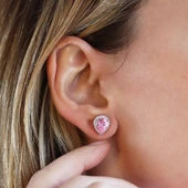 Damla Pembe Kuvars Taşlı Gümüş Küpe thumbnail 1