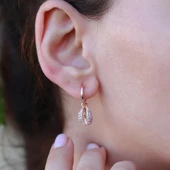 Deniz Kabuğu Zirkon Taşlı Rose Gold Kaplama Gümüş Küpe thumbnail 1