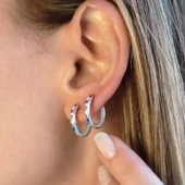 Fortuna Modeli Halka Gümüş Küpe thumbnail 2