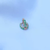 Yeşil Mine İşli Rose Gold Kaplama Gümüş Küpe thumbnail 1