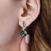 Mistik Topaz Taşlı El İşi Otantik Gümüş Küpe thumbnail 1