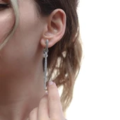 Tasarım Model İncili Gümüş Küpe - 2