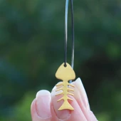 Gold Kaplama Balıklı El İşi Otantik Halka Gümüş Küpe thumbnail 3