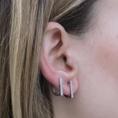 Zirkon Taşlı Çubuk Gümüş Küpe thumbnail 2