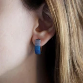 Nano Taşlı 925 Ayar Gümüş Halka Küpe thumbnail 1