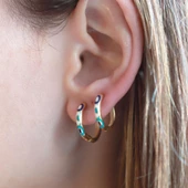 Fortuna Modeli Gold Kaplama Halka Gümüş Küpe thumbnail 2