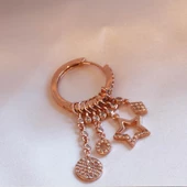 Yıldız Rose Gold Kaplama Charm Küpe thumbnail 4