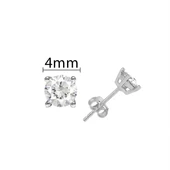 925 Ayar Gümüş Tektaş Küpe - 2