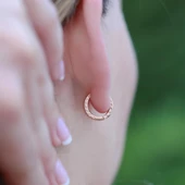 Renkli Zirkon Taşlı Rose Gold Kaplama Gümüş Küpe thumbnail 3