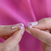 Damla Pembe Kuvars Taşlı Gümüş Küpe thumbnail 5