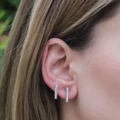 Zirkon Taşlı Çubuk Gümüş Küpe thumbnail 1