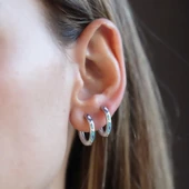 Fortuna Modeli Halka Gümüş Küpe thumbnail 1