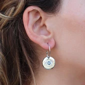 Apm Modeli Zirkon Taşlı Göz Gümüş Küpe thumbnail 3