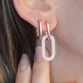 Apm Monaco Modeli Beyaz Zirkon Taşlı Rose Gold Kaplama Gümüş Küpe thumbnail 2