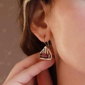 Lal Taşlı El İşli Otantik 925 Ayar Gümüş Küpe thumbnail 1