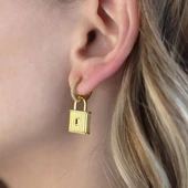 Kilit Gümüş Küpe thumbnail 3