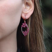 Zirkon Taşlı Rose Gold Kaplama Romantik Gümüş Küpe thumbnail 3