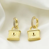 Kilit Gümüş Küpe thumbnail 4