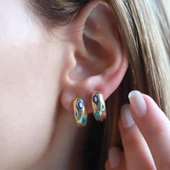 Fortuna Modeli Gold Kaplama Gümüş Küpe thumbnail 1