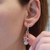 Yıldız Rose Gold Kaplama Charm Küpe thumbnail 1