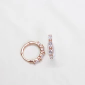 Zirkon Taşlı Rose Gold Kaplama Gümüş Halka Küpe thumbnail 3