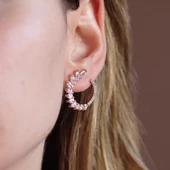 Damla Tasarım Rose Gold Kaplama Gümüş Küpe thumbnail 3