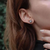 Elmas Montür Model Starlight Diamond Rose Gold Kaplama Gümüş Küpe thumbnail 1