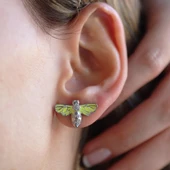 Mine İşli Arı Gümüş Küpe thumbnail 1