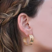 Gold Kaplama Gümüş Halka Küpe thumbnail 2