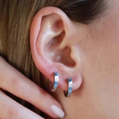 Crtr Modeli Halka Gümüş Küpe thumbnail 1