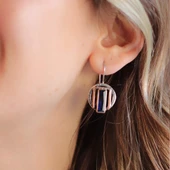 Kök Safir Taşlı 925 Ayar Gümüş Otantik Tasarım Küpe thumbnail 2