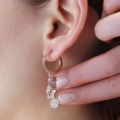 Yıldız Rose Gold Kaplama Charm Küpe thumbnail 3