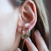 Fortuna Modeli Gold Kaplama Halka Gümüş Küpe thumbnail 1