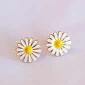 Mineli Papatya Model Rose Gold Kaplama Gümüş Küpe thumbnail 1